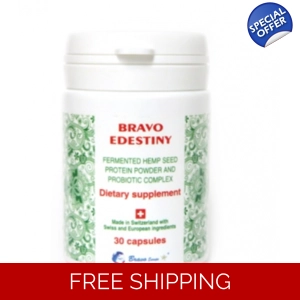 Bravo Edestiny Fermented hemp Protein 30 Cap w Peptides